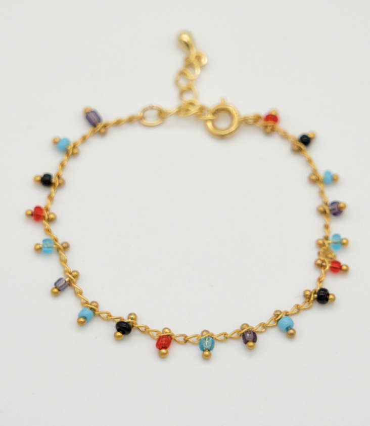 Bracelet coloured glass beads Teen