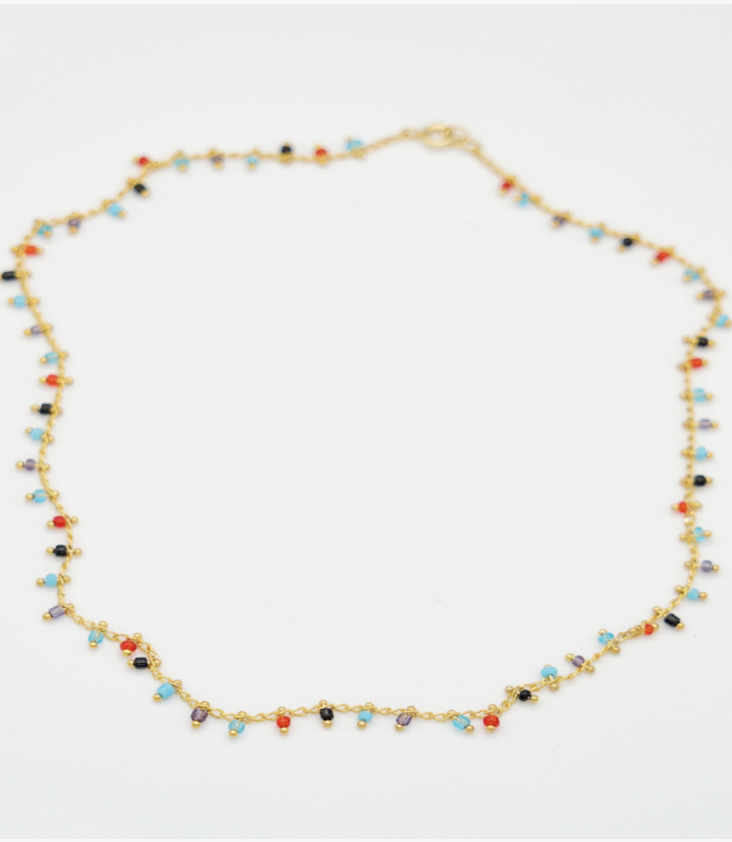 Necklace coloured glass beads Teen