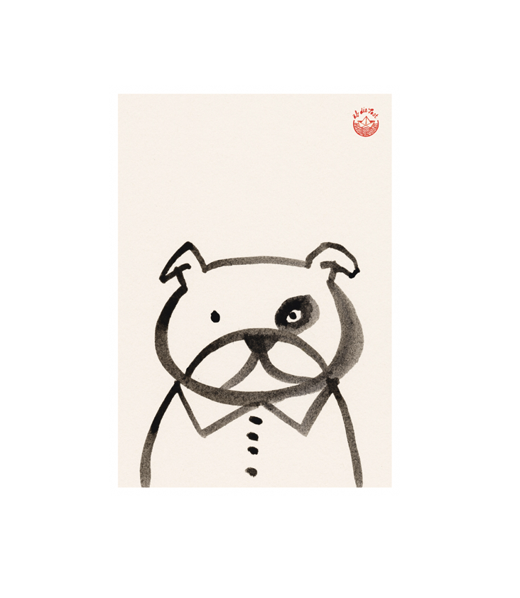 Postkarte Freunde Hund