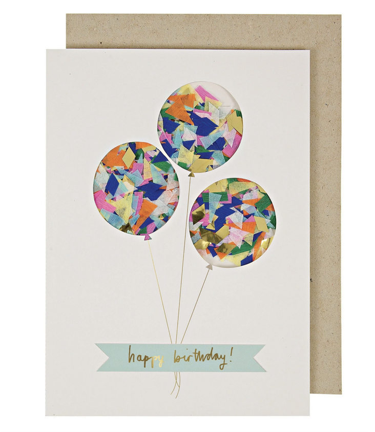Shaker Birthday Card Ballons Confetti