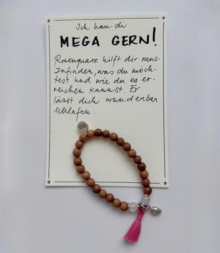 Bracelet Sandalwood Rose quartz