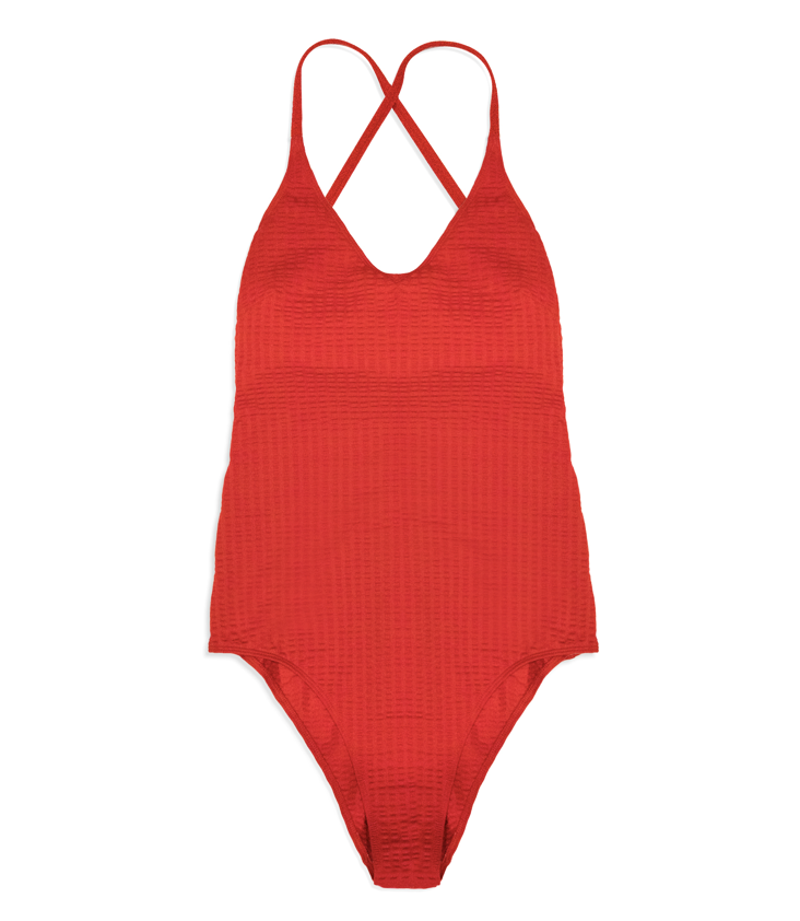 Swimsuit Crossover Strap Waffle 18y / M