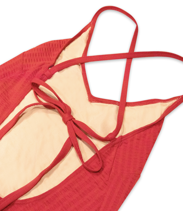Swimsuit Crossover Strap Waffle 18y / M - 1