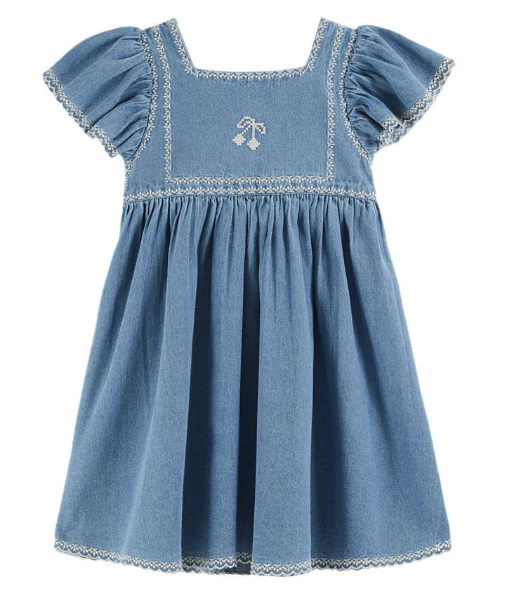 Denim Kleid Stickerei