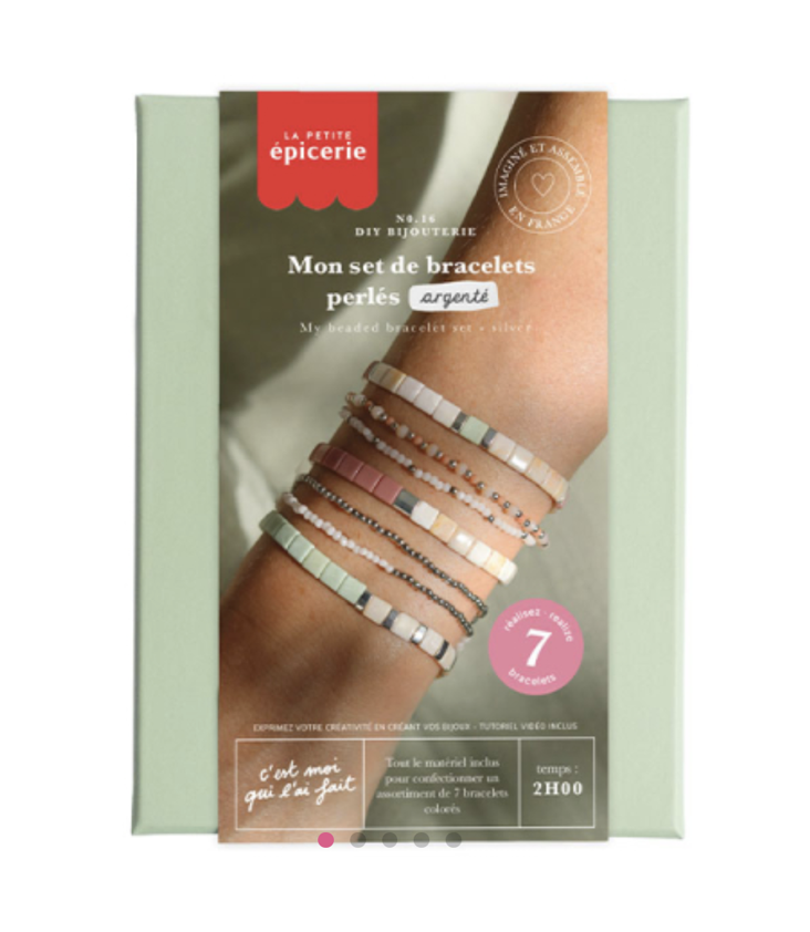 DIY Set Perlenarmbändern - Silber