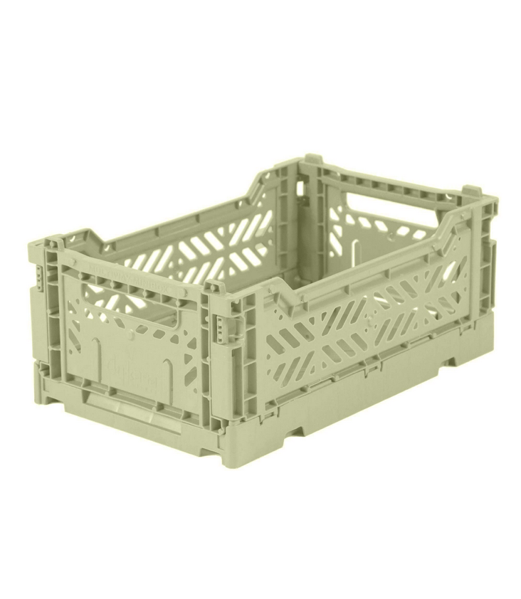 Folding crate small Lime Cream