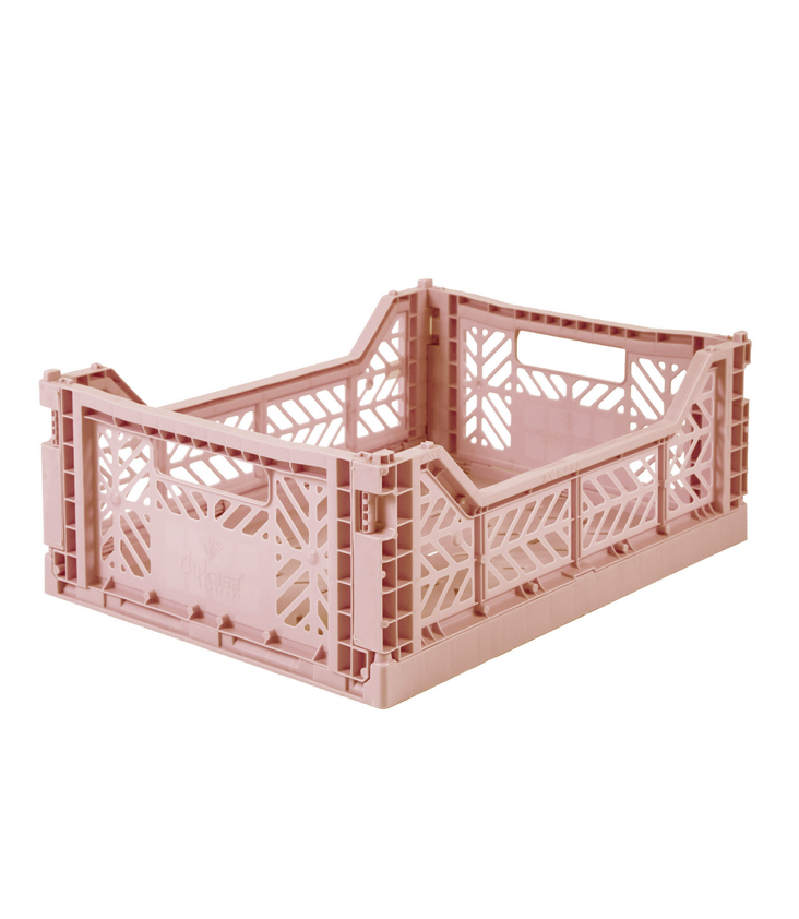 Folding crate medium Milk Tea