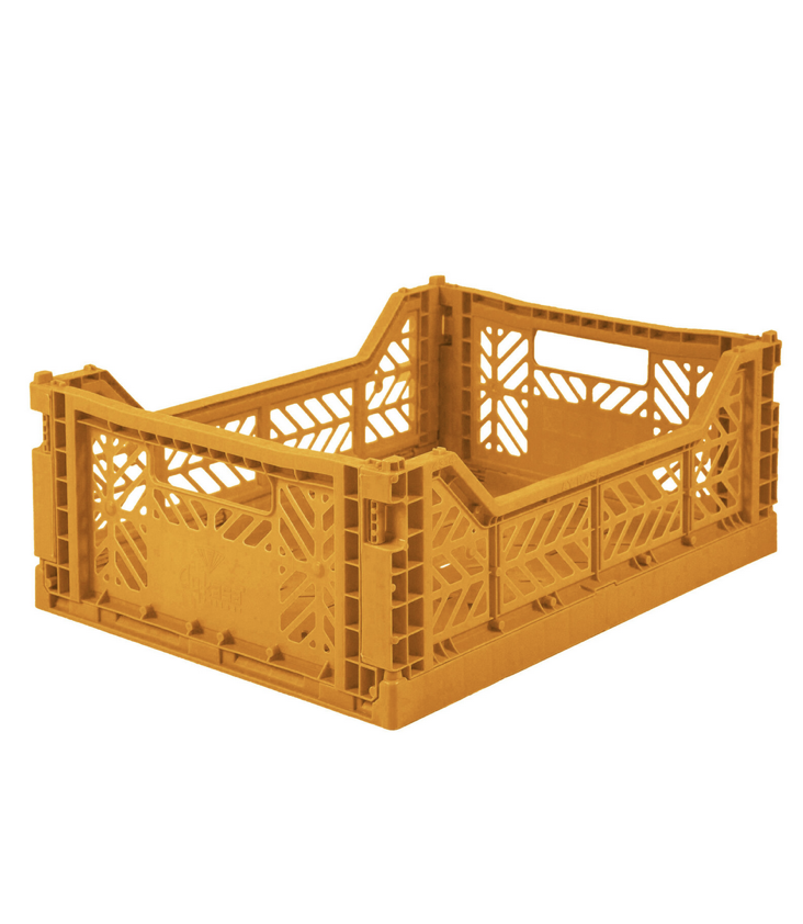 Folding crate medium Mustard