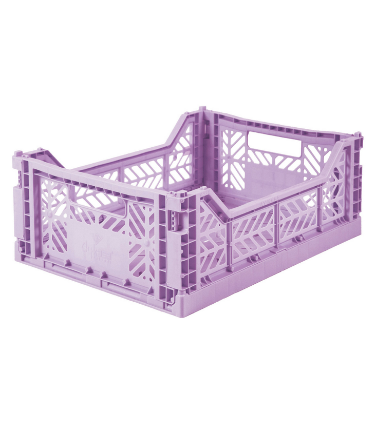 Folding crate medium Orchid