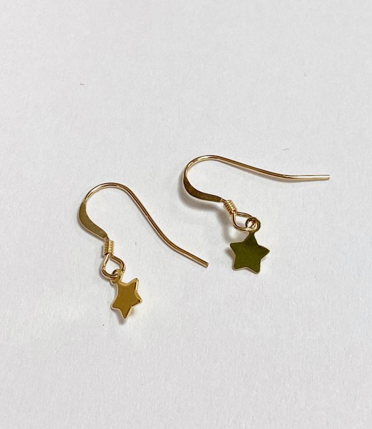 Golden Hanging Earrings Star