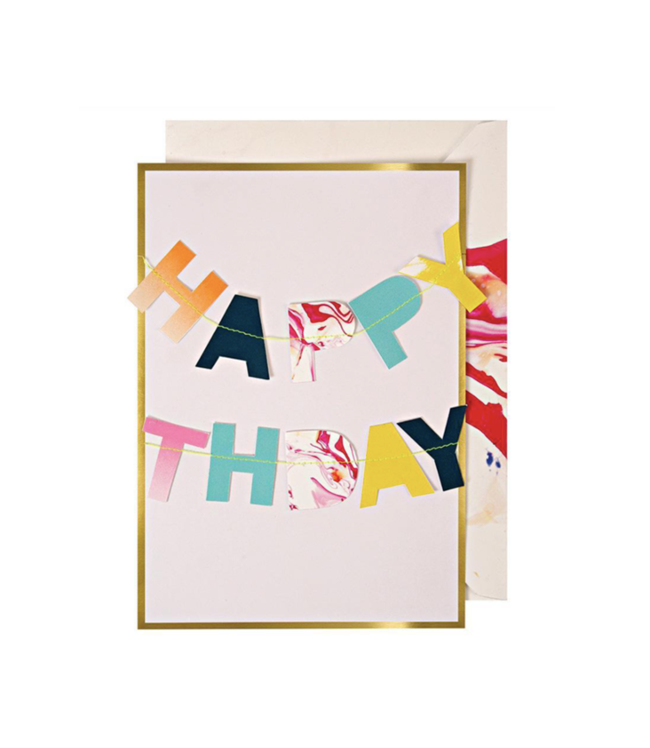 Happy Birthday Girlande Grusskarte