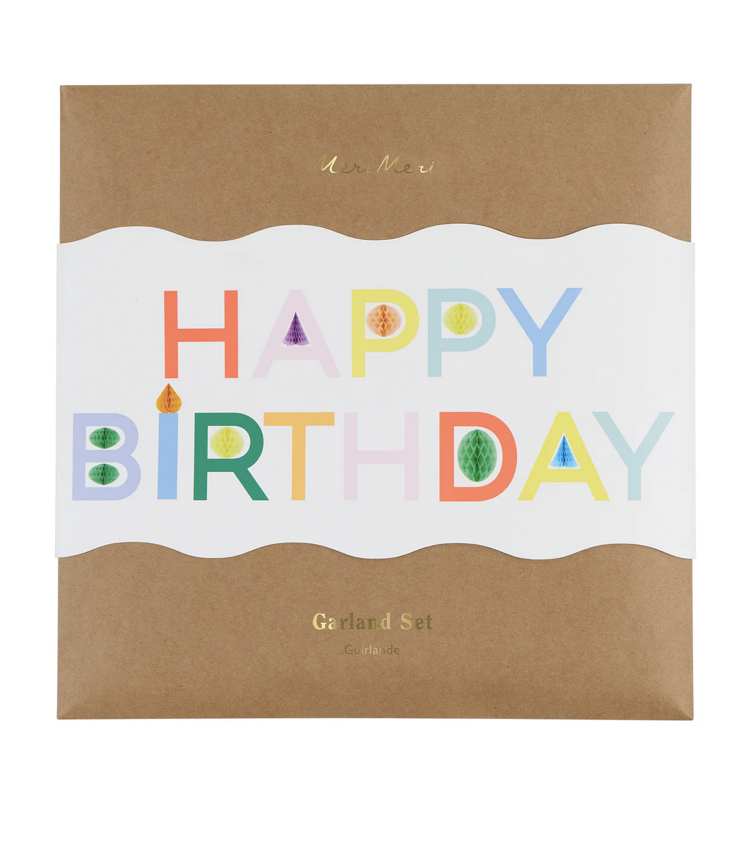 Happy Birthday Honeycomb Fan Garland