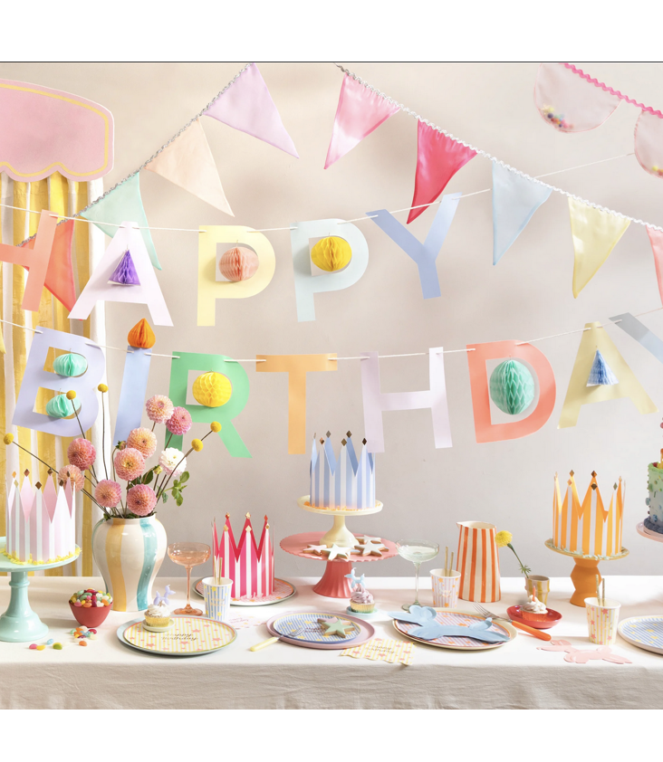 Happy Birthday Honeycomb Fan Garland - 0