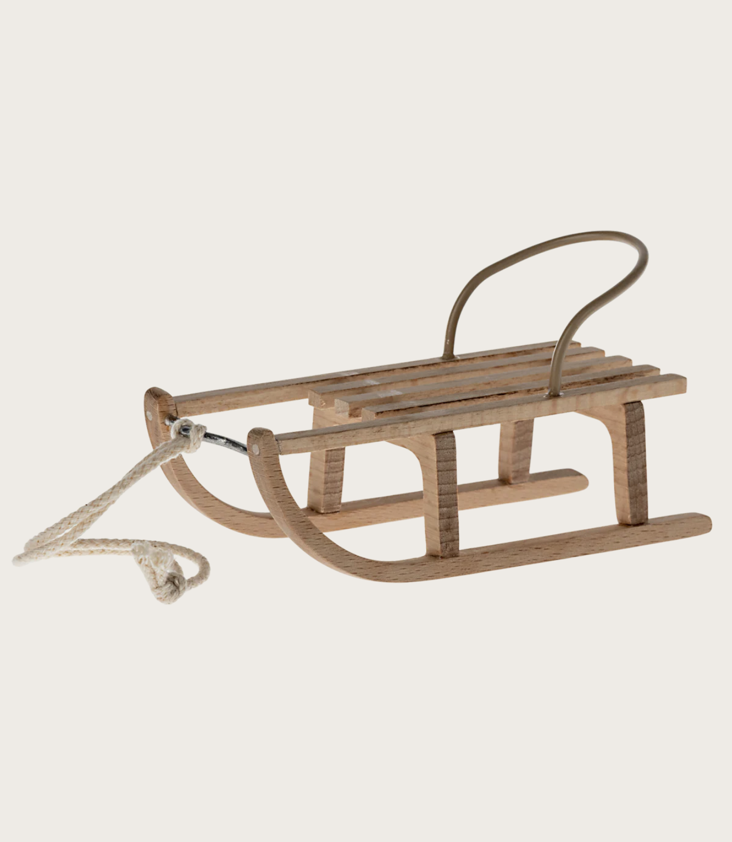 Holzschlitten Maus