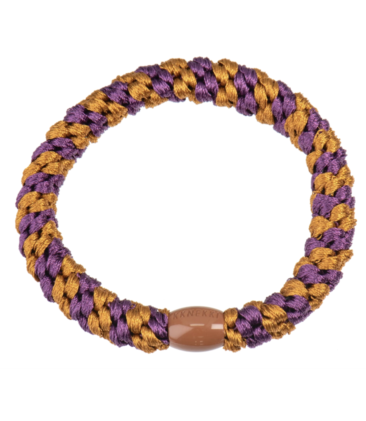 Kknekki Hair Tie Grape-Curry Stripe