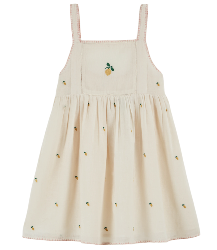 Kreuzstich Kleid Zitrone