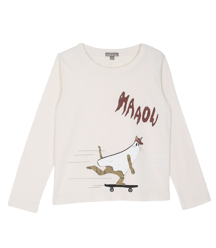 Langarm T-Shirt Geister Katze 4y / 104