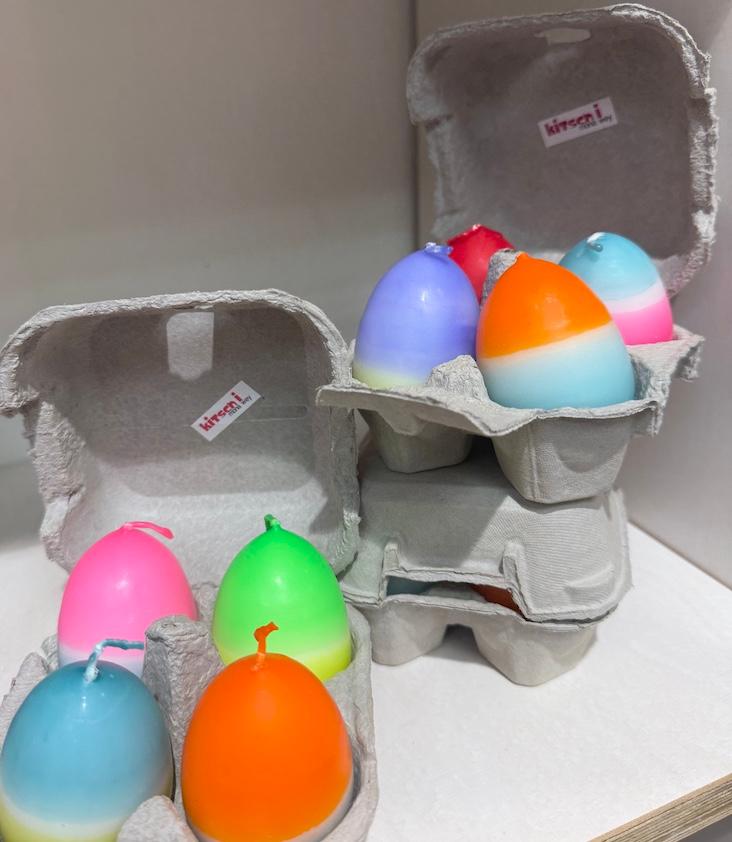 Easter Eggs Candles Set of 4