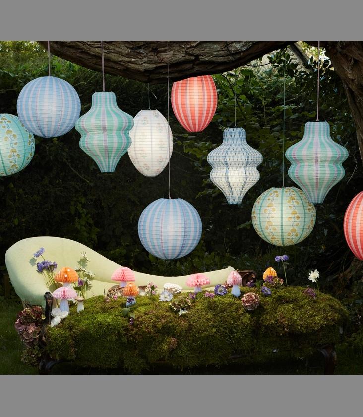 Stripy Paper Lanterns - 1