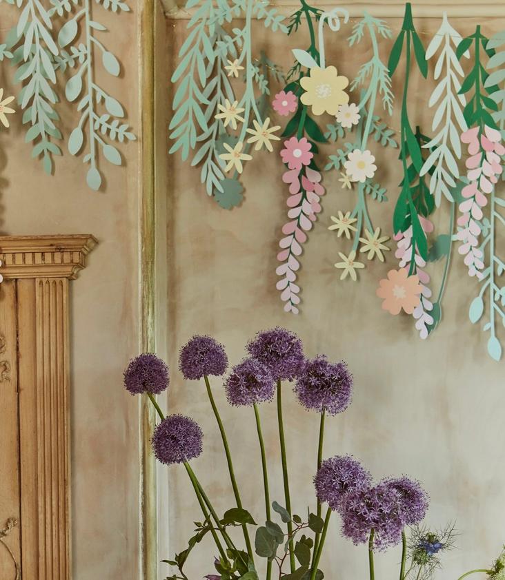 Papierblumen Hintergrundgirlande - 2