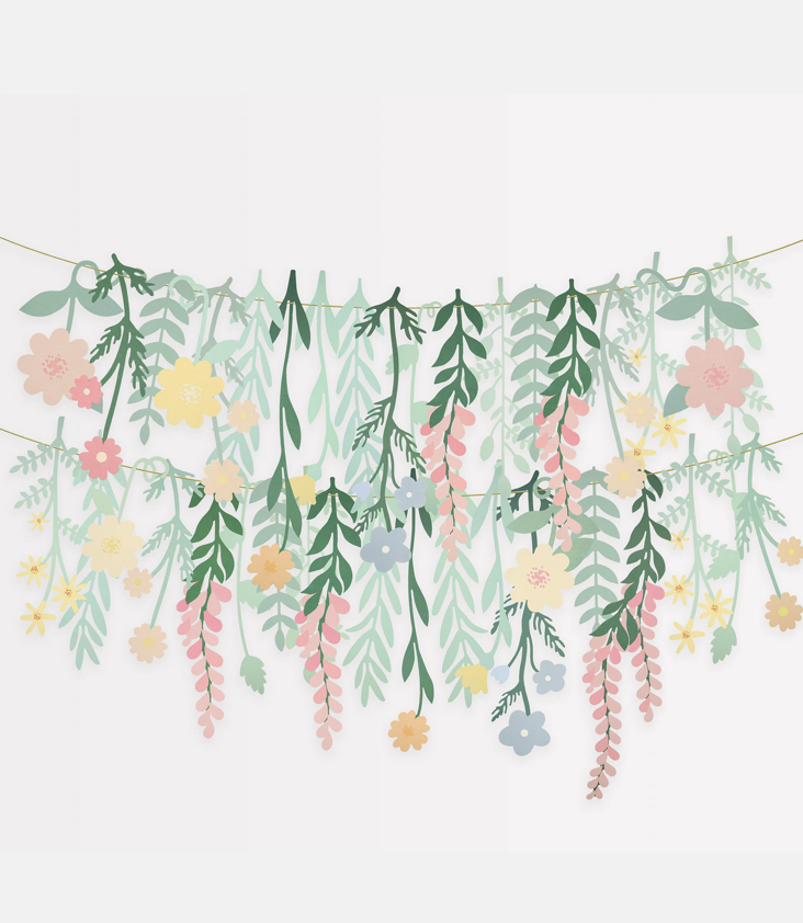 Papierblumen Hintergrundgirlande