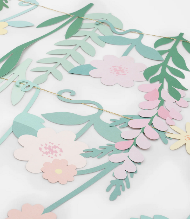 Papierblumen Hintergrundgirlande - 0