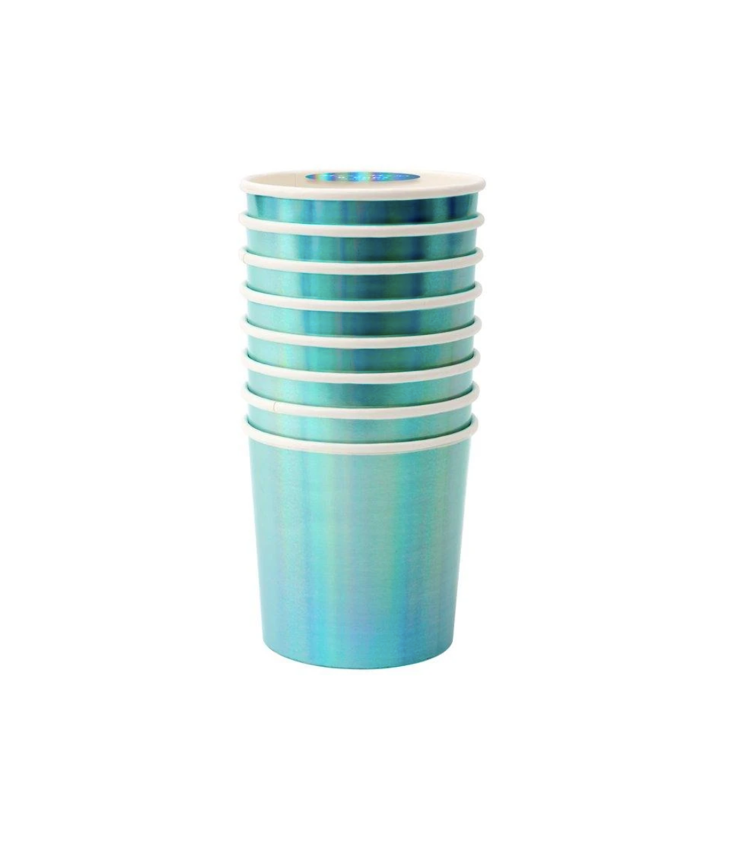 Paper Cup Blue Holographic