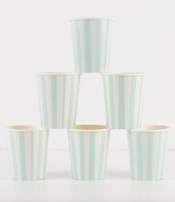 Paper Cup Stripes Mint