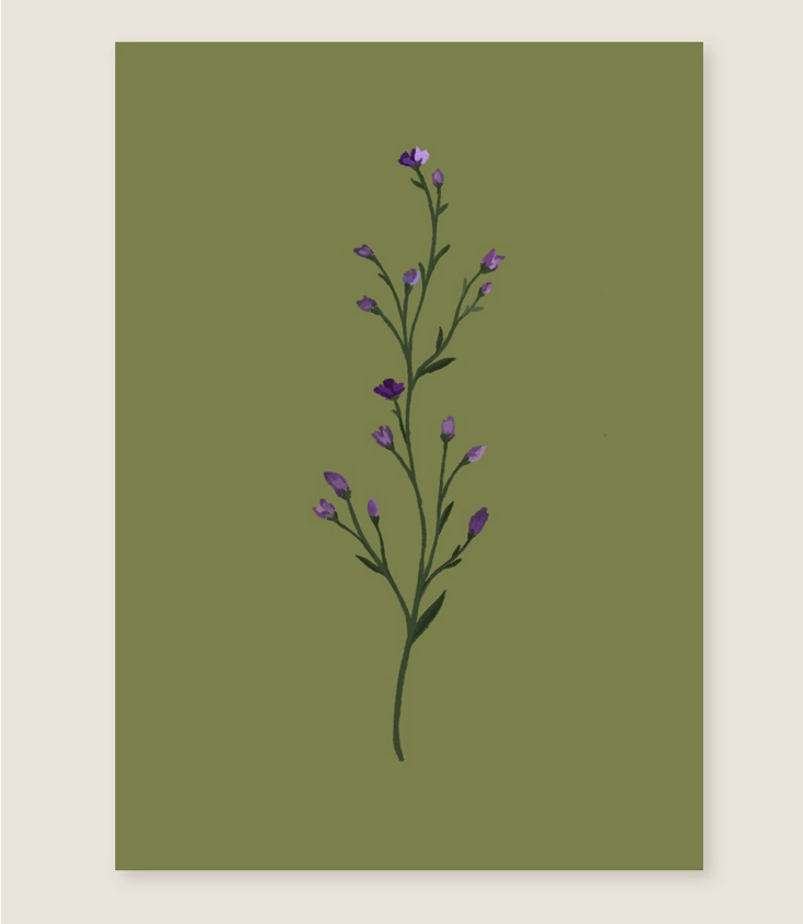 Postkarte Blume Lila