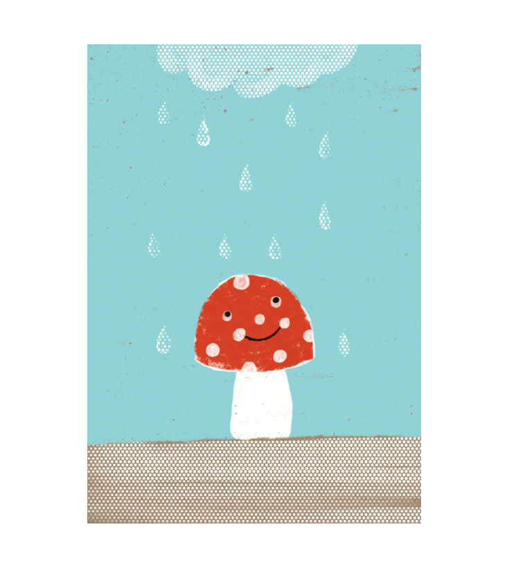 Postcard Happy Mushroom