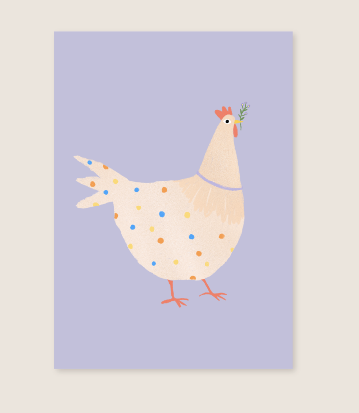 Postcard Hen