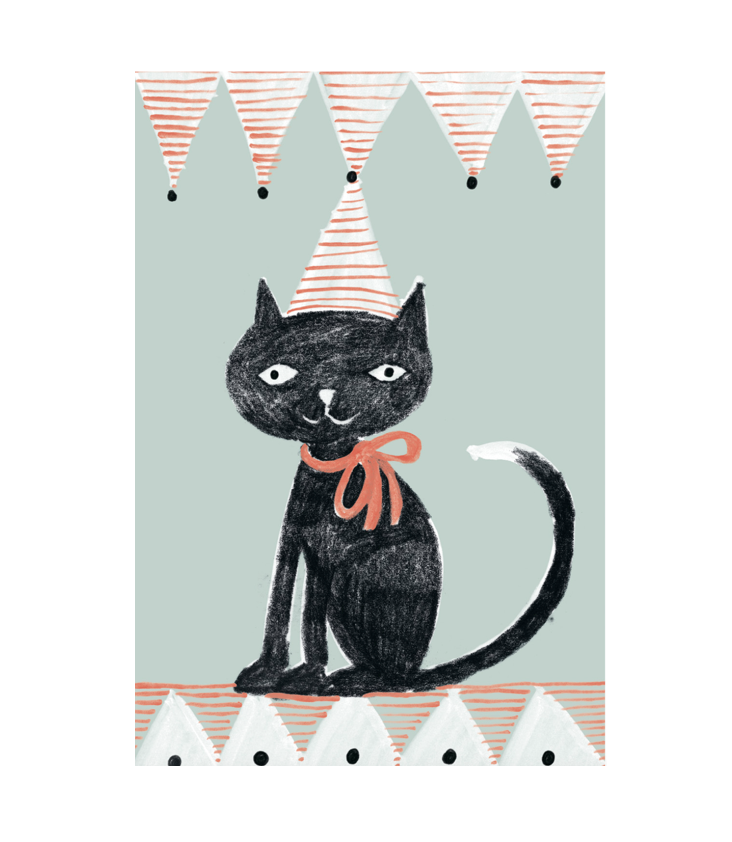 Postcard Party Cat