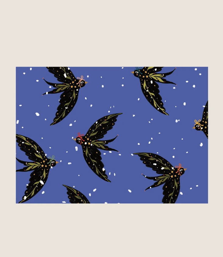 Postcard Snow Swallow