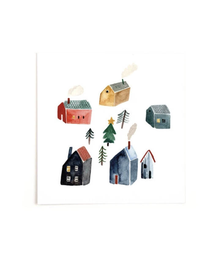 Quadratic Postcard Christmas Village