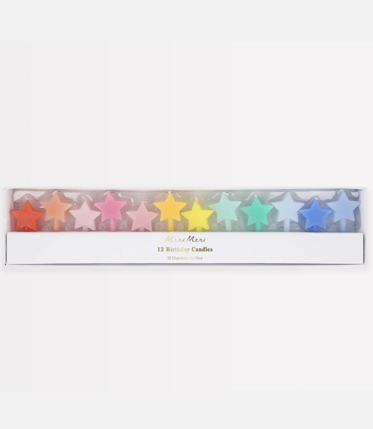 Regenbogen Stern Kerzen