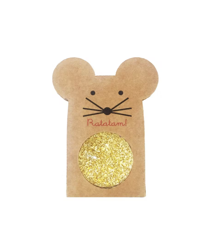 Springender Glitzergummiball Maus