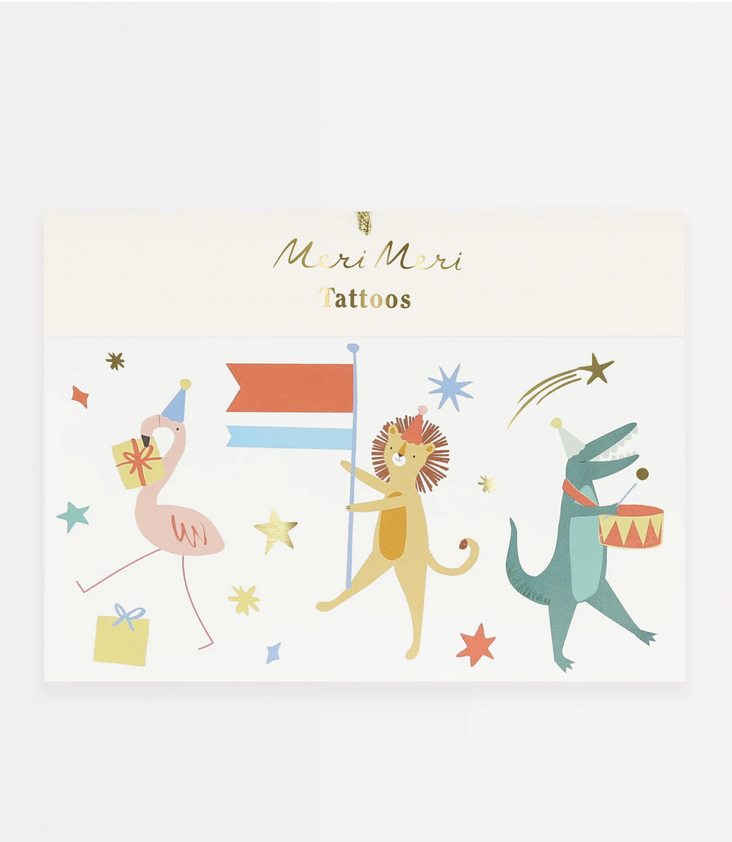 Animal Parade Tattoo Large